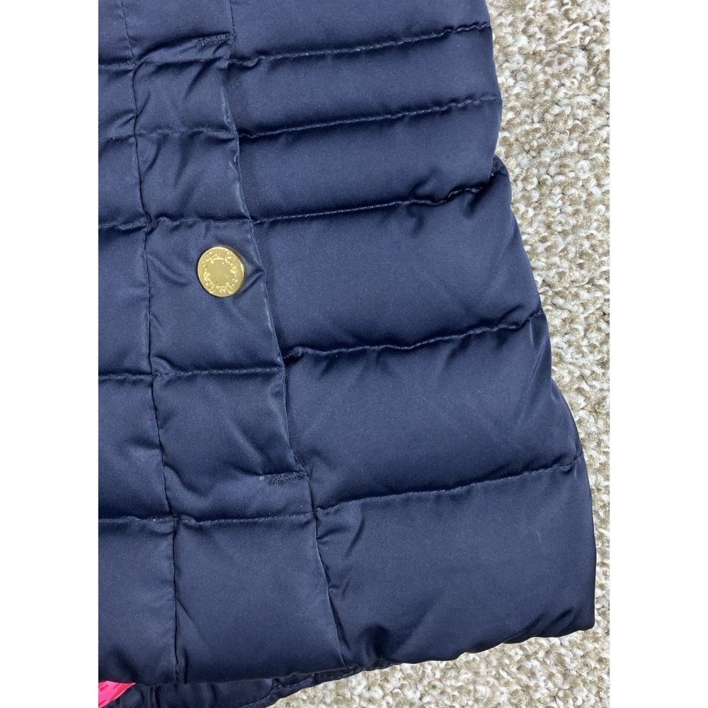 Lilly Pulitzer Down Puffer Vest Navy Blue w/Floral Lining Full Zip Women's Small - Picture 2 of 12